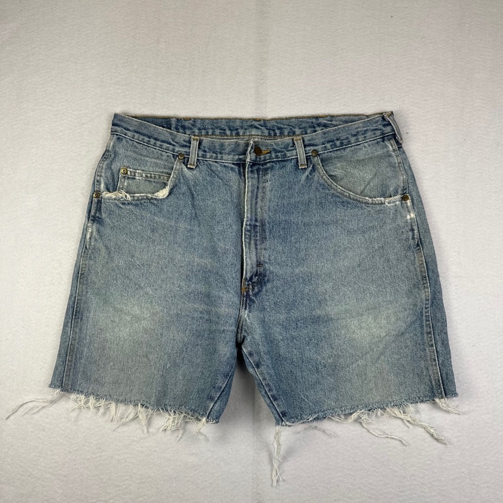 Wrangler Mens Blue Denim Cut Off Shorts Size 38